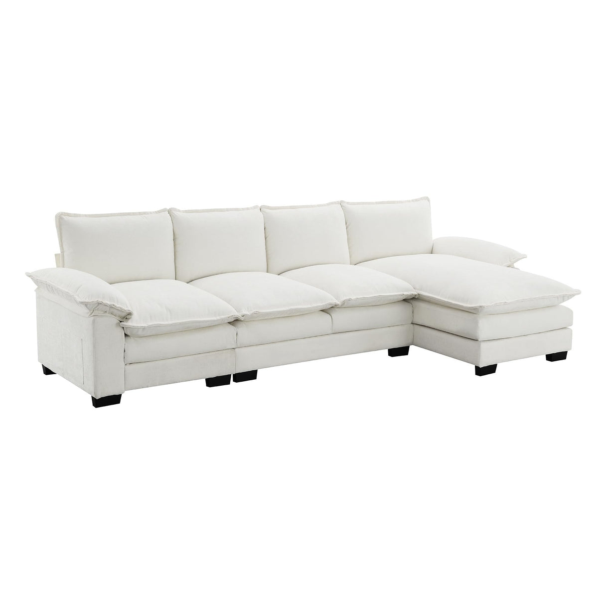 Fanye L-Shaped Modular Sectional Sofa with Reversible Wide Chaise – 3 Colors