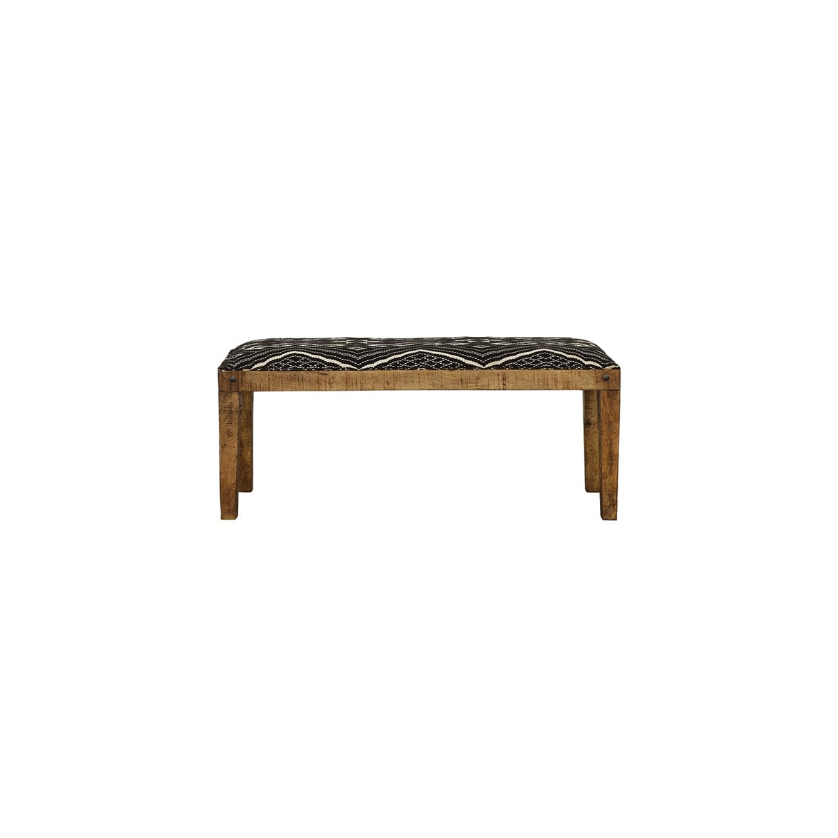 Serene Rectangular Upholstered Bench 46" D x 16" W x 18" H Black Natural 910177