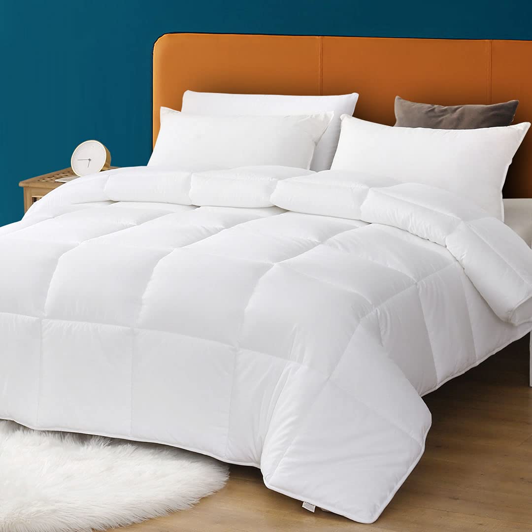 100% Cotton Cover Down Alternative Comforter Queen - All Season Ultra-Soft Skin