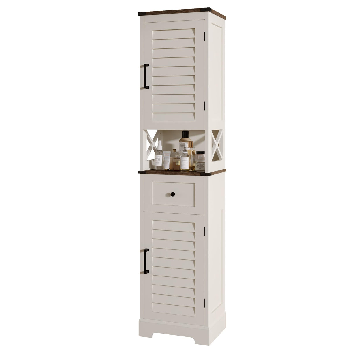 Farmhouse Storage Cabinet, Tall Bathroom Storage Cabinet