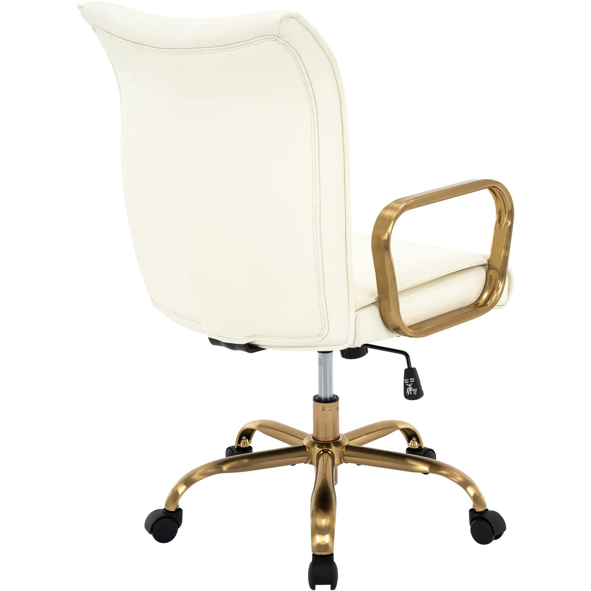 Modern Upholstered Mid-Back Office Chair with Wheels