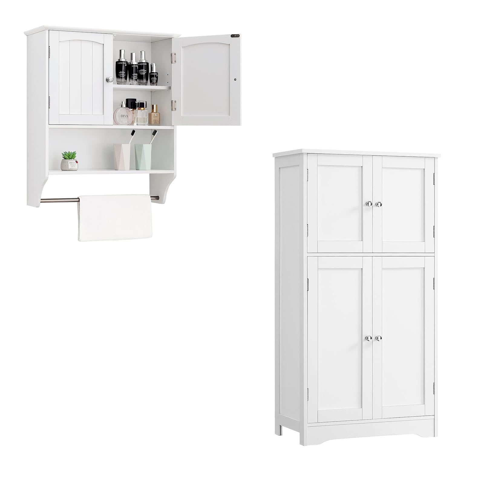 Storage Cabinet, Bathroom Storage Cabinet with Adjustable Shelves