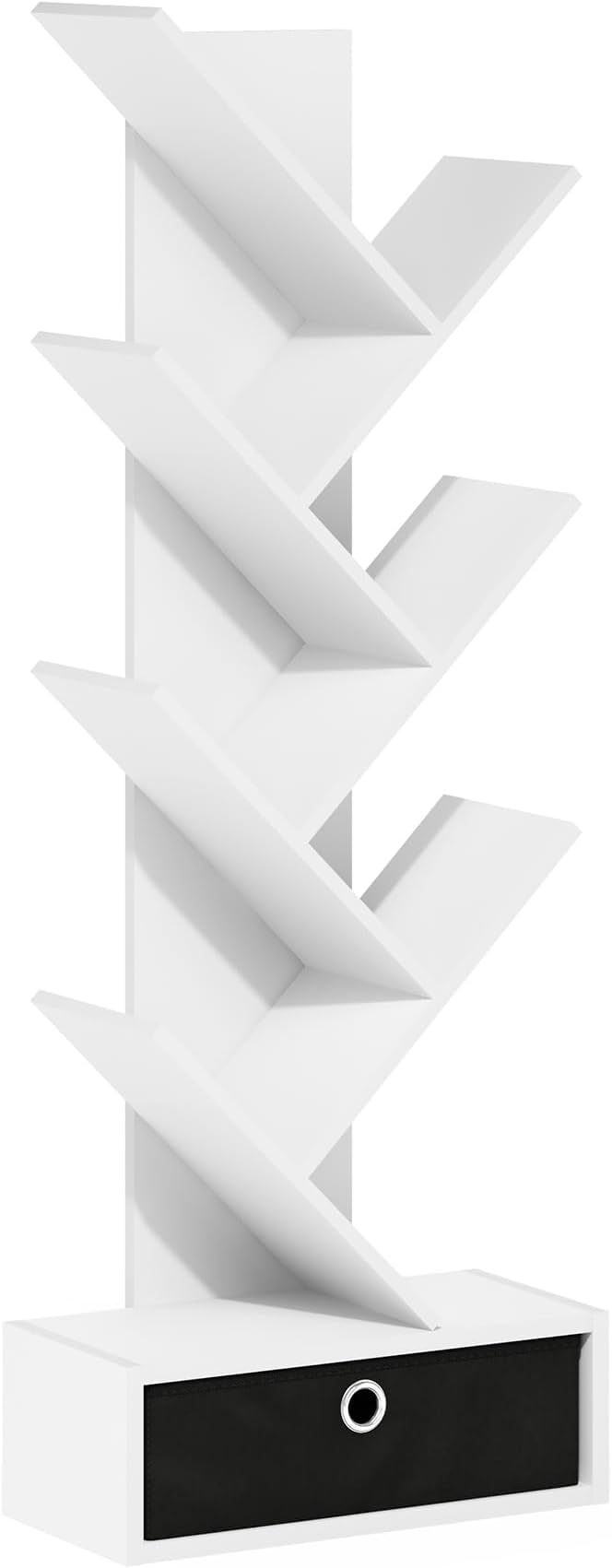 Luder Bookcase / Book / Storage, 4-Tier, White