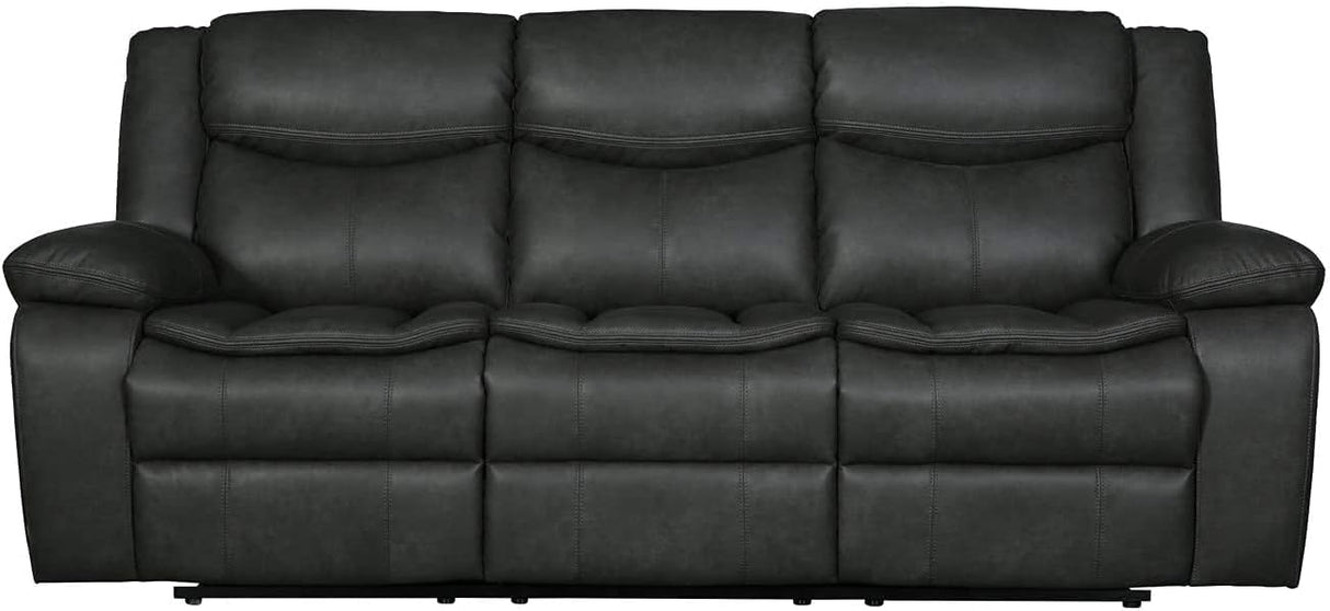 Marsden Modern Leather Air Reclining Living Room, 2 Piece Loveseat, Sofa Set, Gray