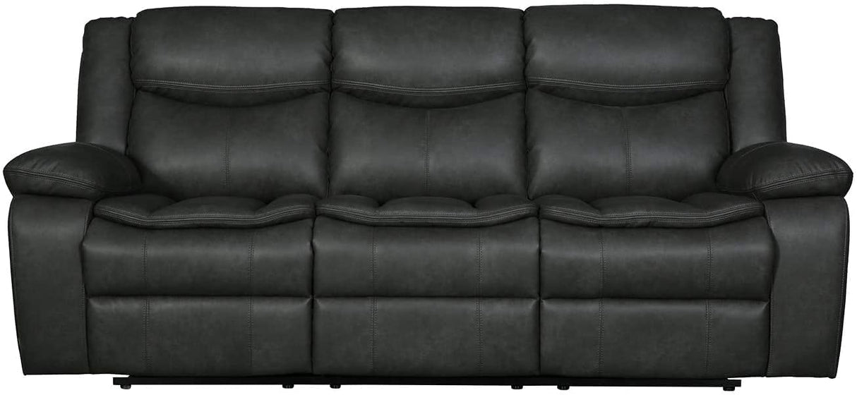 Marsden Modern Leather Air Reclining Living Room, 2 Piece Loveseat, Sofa Set, Gray