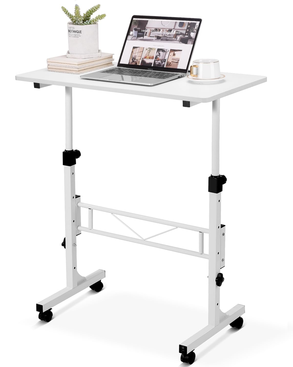 Small Standing Desk Adjustable Height, Mobile Sit Stand up Desk Portable Rolling desks