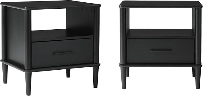 Transitional Spindle-Leg 1-Drawer Nightstand