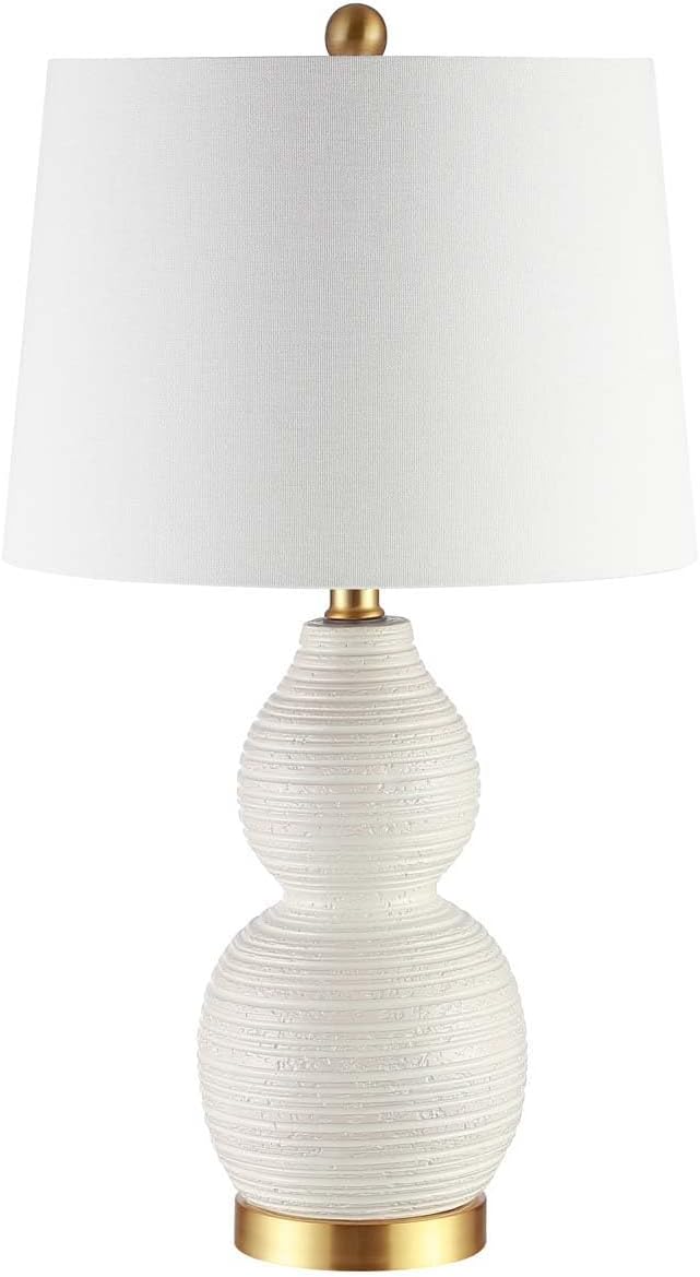 Lighting Collection Darsa White Double Gourd 25-inch Bedroom Living Room Home Office