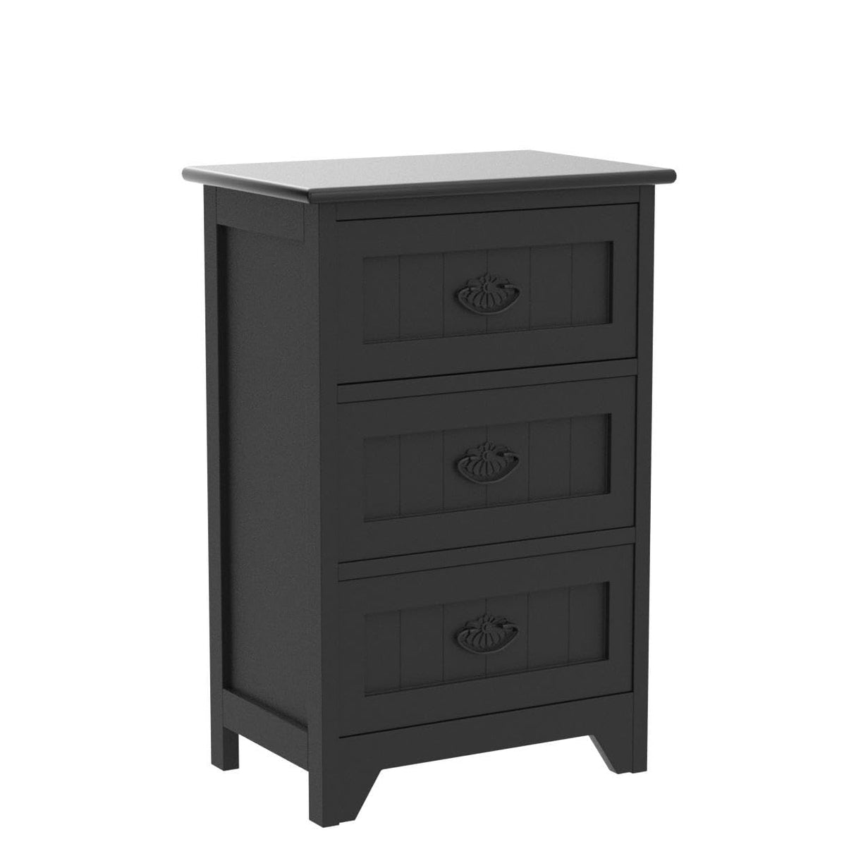 Nightstand with 3 Drawers, Set of 2 Bedside Table with Exquisite Metal Handles