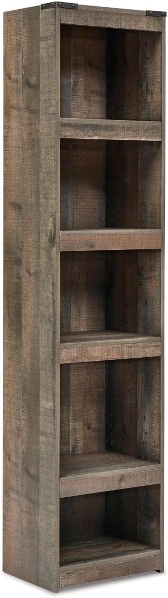 Derekson Rustic Pine Grain Finished Pier with 3 Adjustable Shelves, Multi Dark Gray