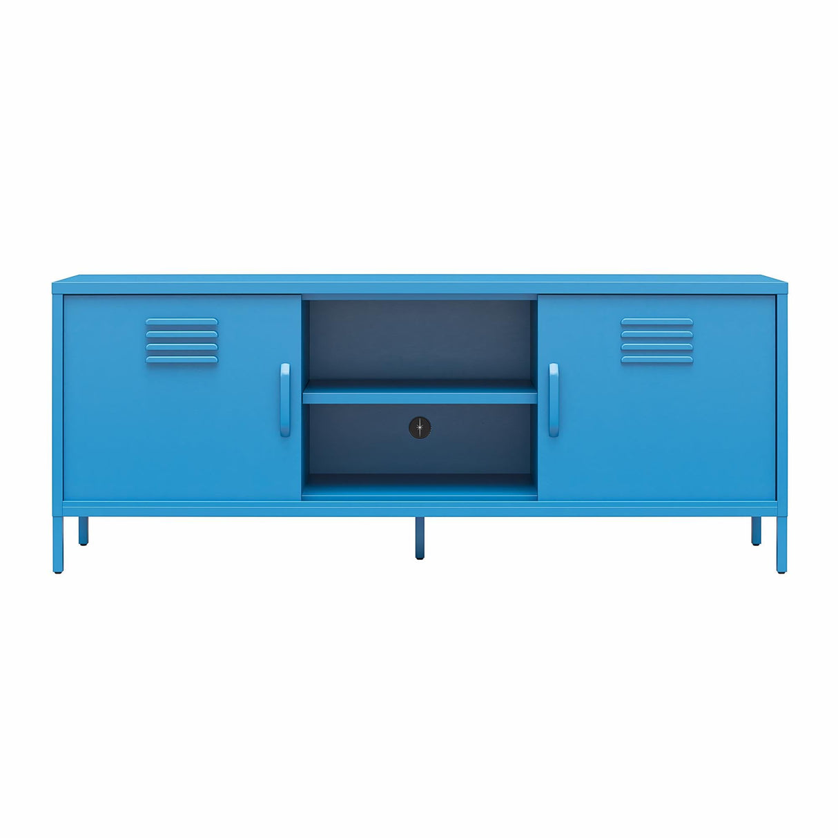 Cache Metal Locker-Style TV Stand for TVs up to 65", Bright Blue