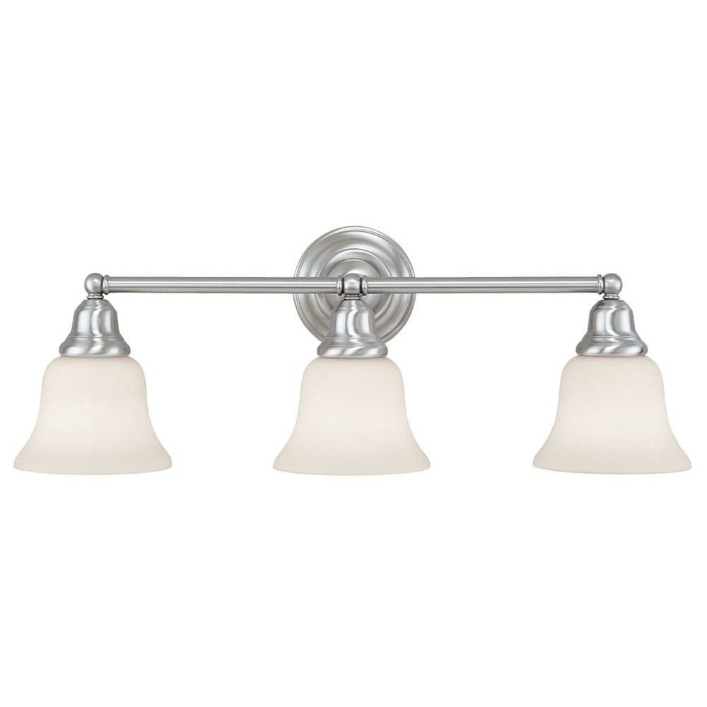 Transitional 3-Light Bathroom Light Satin Nickel
