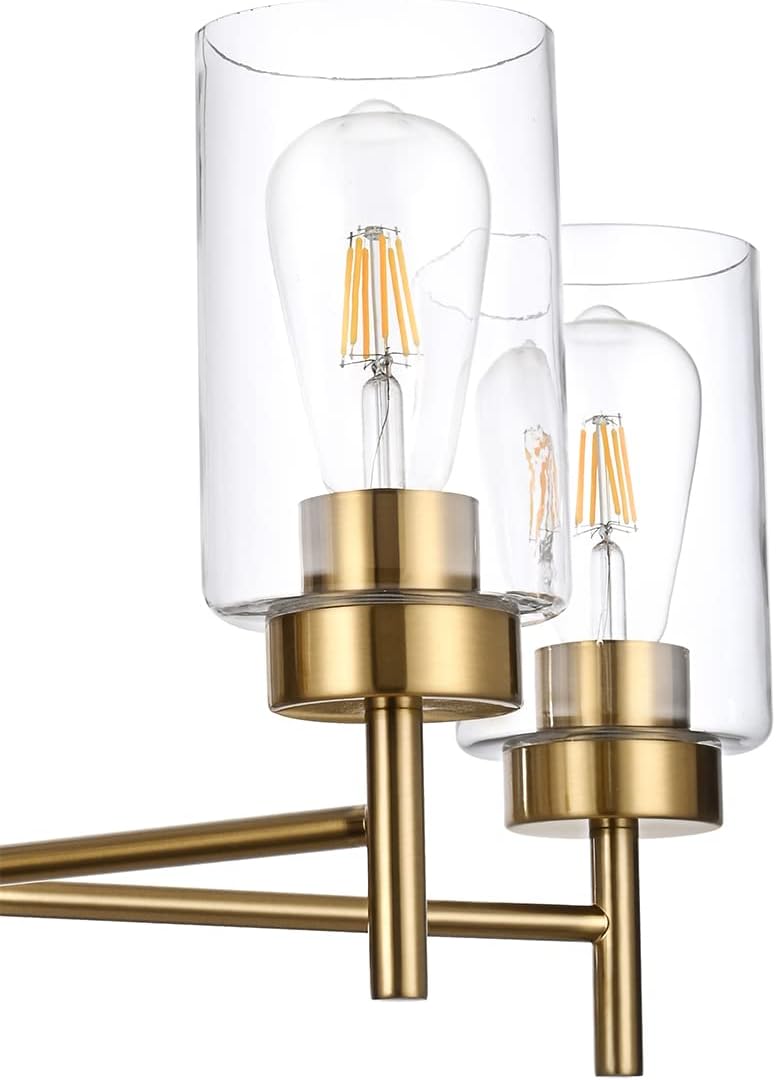 Light Farmhouse Chandelier for Dining Room Kitchen Island, Modern