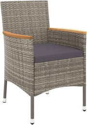 Outdoor Dining with 5 Piece Patio Dining Set, Comfortable Cushions, Durable Rattan, Gray