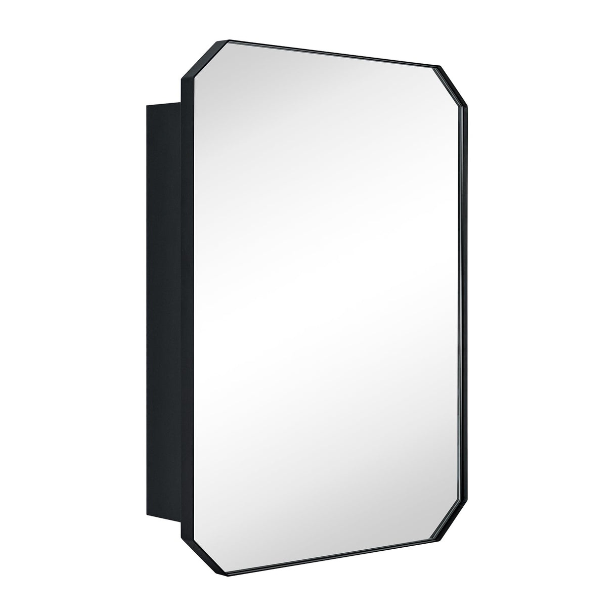 Arched Metal Surface Mount Medicine Cabinet with Mirror Irregular Rectangle Bathroom