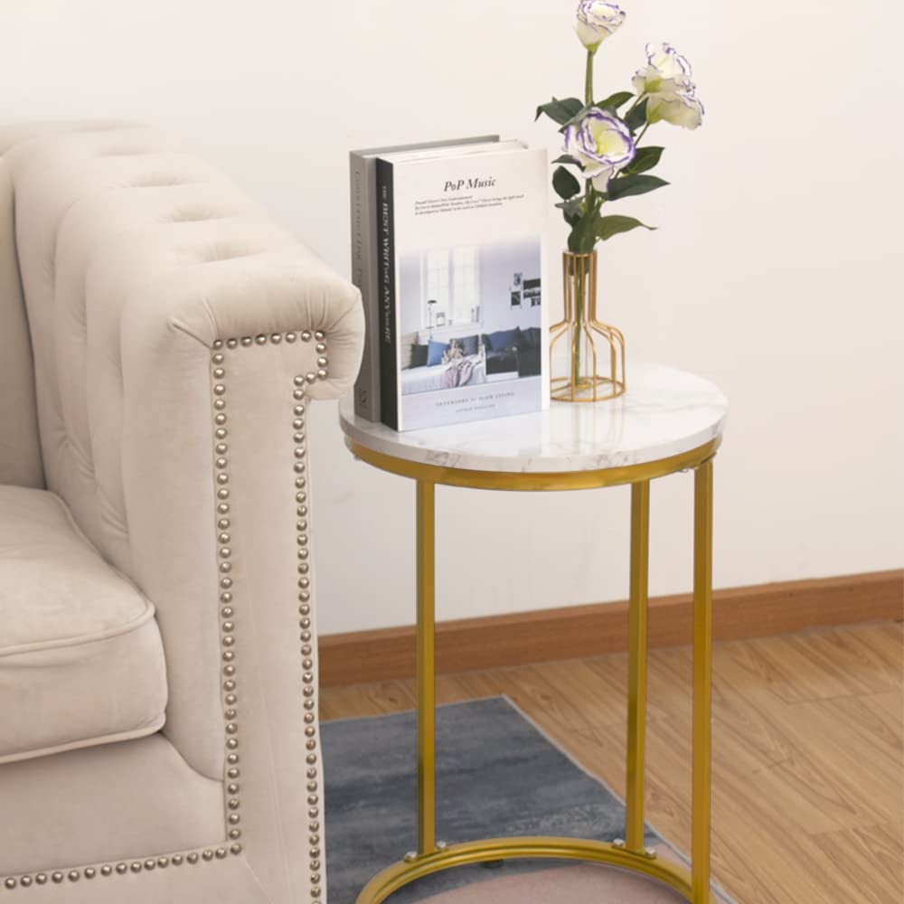 Life Concept Accent Marble Sofa Laptop C Shaped Side Table