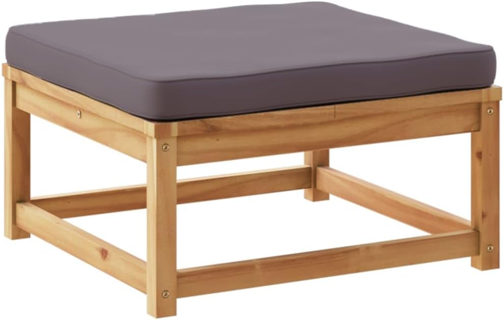 vidaXL Patio Lounge Set 8 Piece Acacia Wood with Cushions for Garden/Patio, Dark Gray