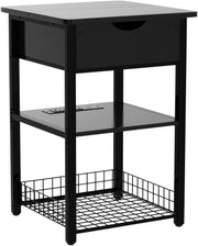 Nightstand Set of 2 with Charging Station