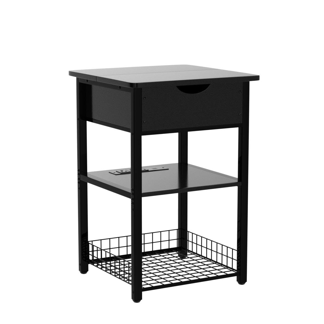 Nightstand Set of 2 with Charging Station