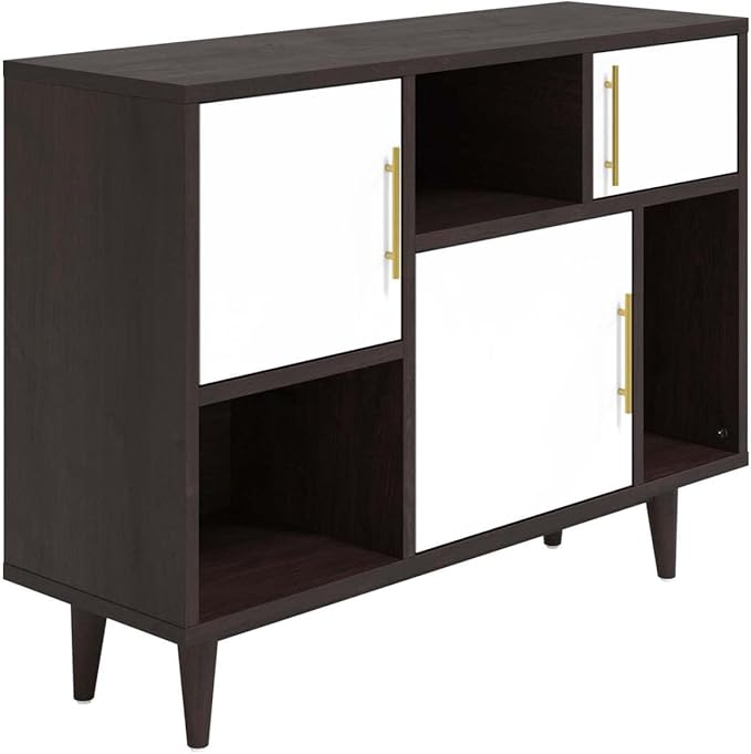 Daxton Mid-Century Modern, 43" TV Stand, Cappuccino White