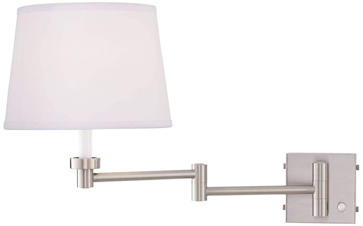 Vero Modern Swing Arm Wall Lamp with USB Charging Port Brushed Nickel Plug-in Light