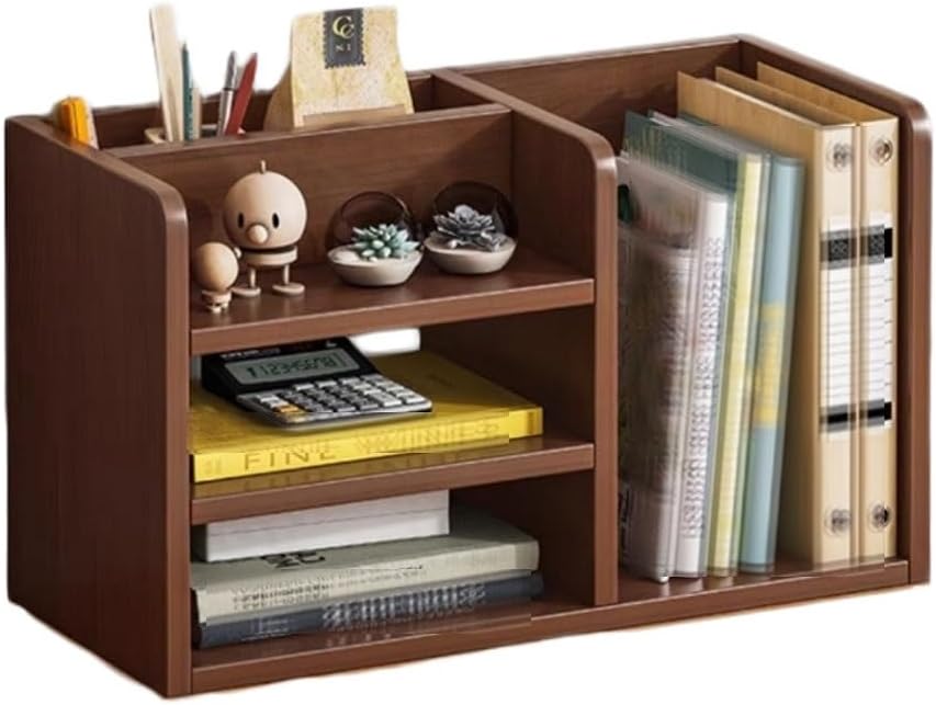 Wooden Bookshelf For Desktop, Multi-purpose Home Office Storage Cabinet Display Shelf