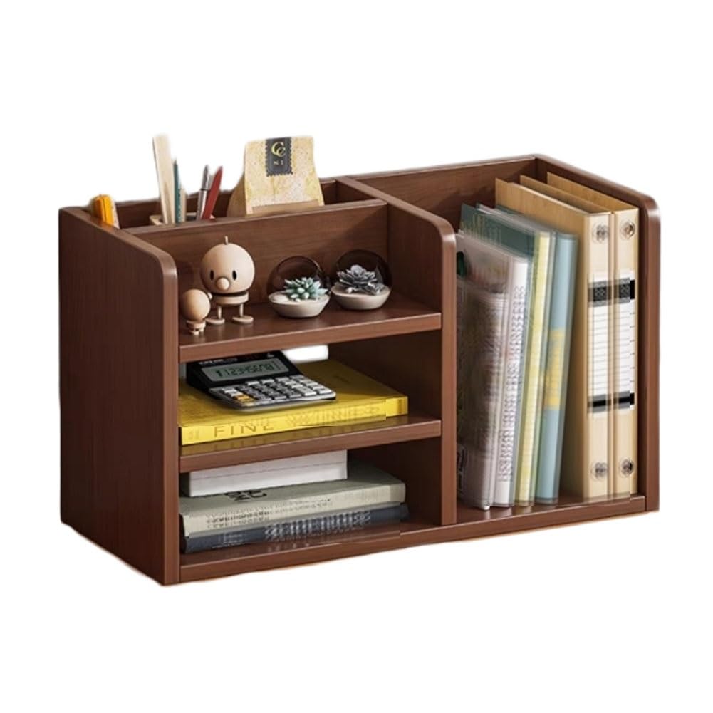 Wooden Bookshelf For Desktop, Multi-purpose Home Office Storage Cabinet Display Shelf