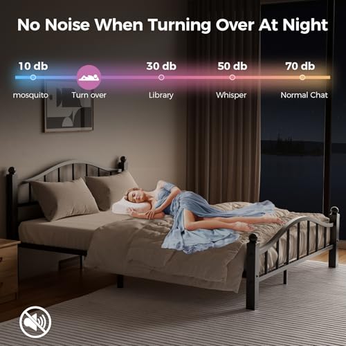 Queen Bed Frame with Headboard - Heavy Duty Metal Platform with Storage