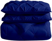 All-Season Full Size Royal Blue Pinch Pleated Comforter with 4 Corner Tabs 100%