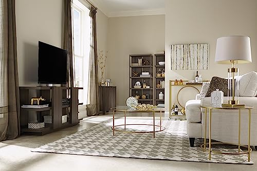 International Lux Round Side Table, in Satin Gold Finish