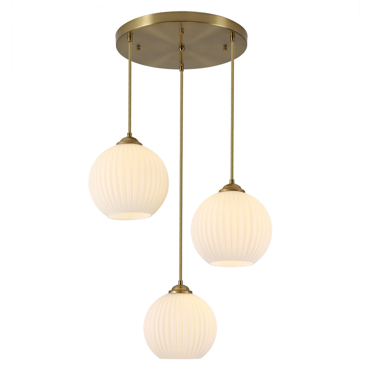 Lighting 3 Light Cluster Pendant Light Fixture Milk Glass Chandelier