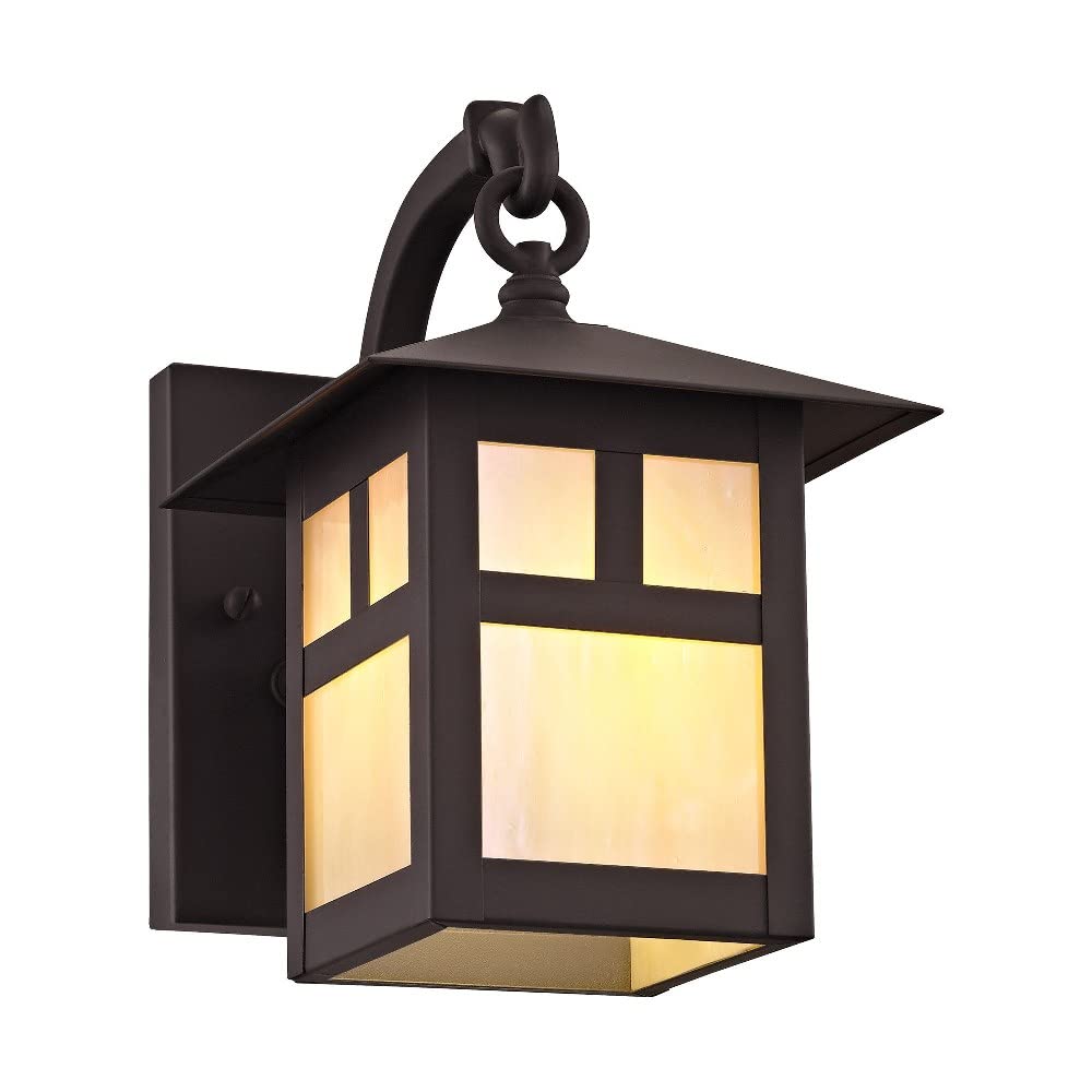 Lighting 2130-07 Montclair Mission 1 Light Outdoor Bronze Finish Solid Brass Wall Lantern