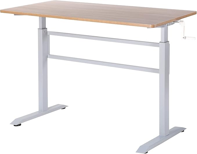 Manual Standing Desk Adjustable Height Heavy Duty Game Desk, Crank Adjustable Desk