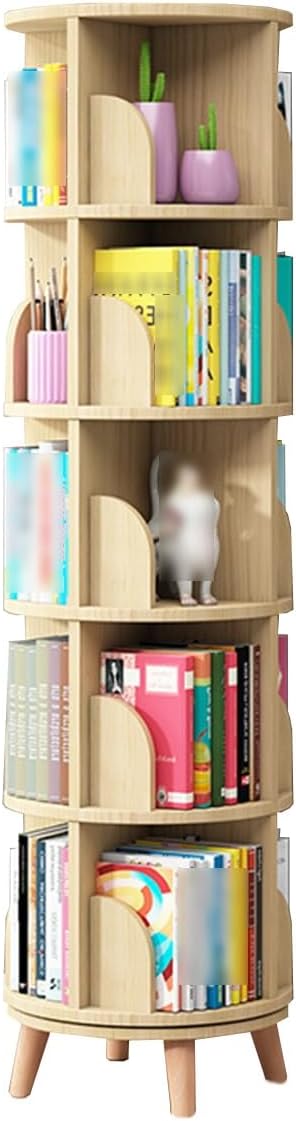 4 Tier Floor Standing Bookcase,Home High - Density Bookcase, Wood Bookshelf Organizer