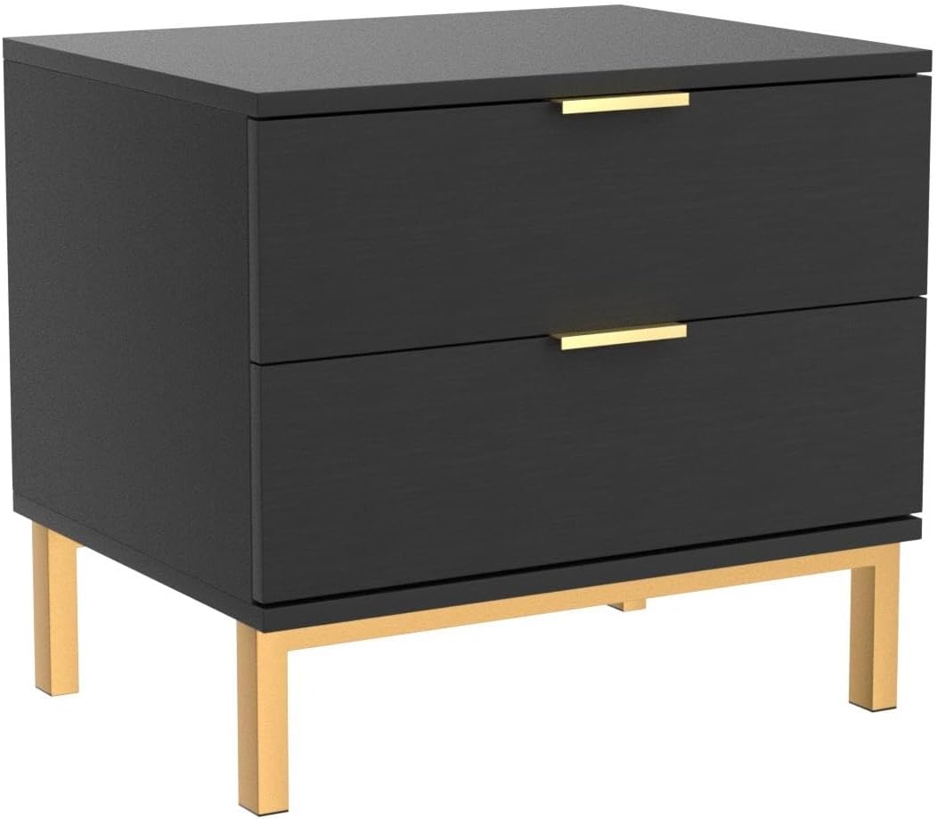 Modern Nightstand with 2 Storage Drawers