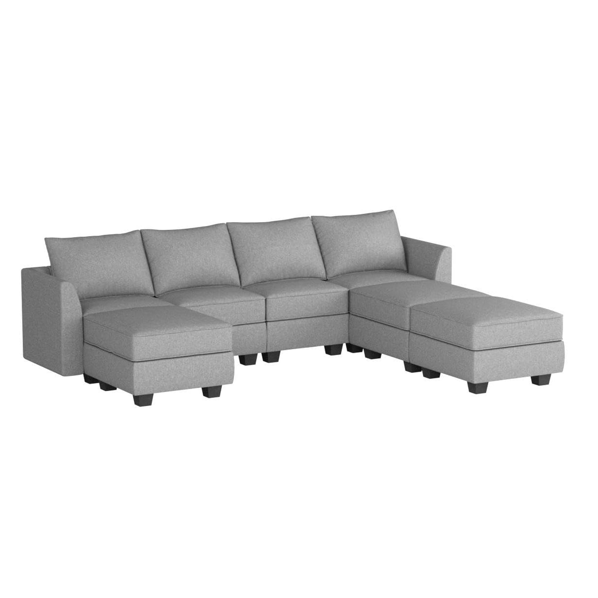 Modular Sectional Sofa U Shaped Sectional Couch with Ottomans Reversible Modular Sofa