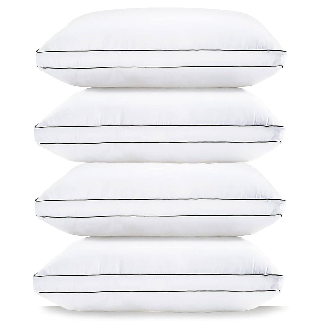 Pillows Standard Size Set of 4 - Soft Gusseted Bed Pillow