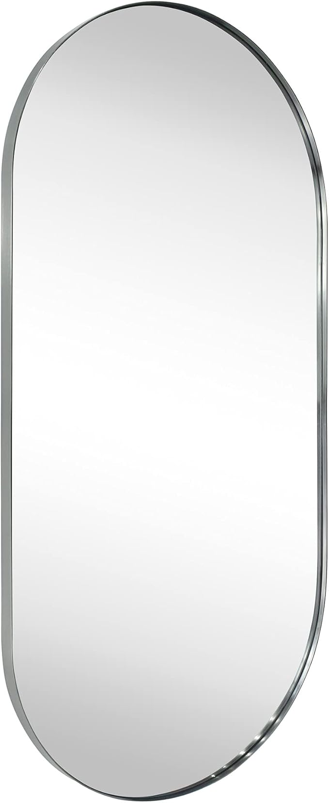 Black Oval Bathroom Mirror  Pill Shaped Oblong Vanity Mirror Metal Framed