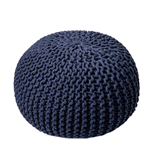 Ling Round Knit Ottoman Pouf 14" x 20" x 20"