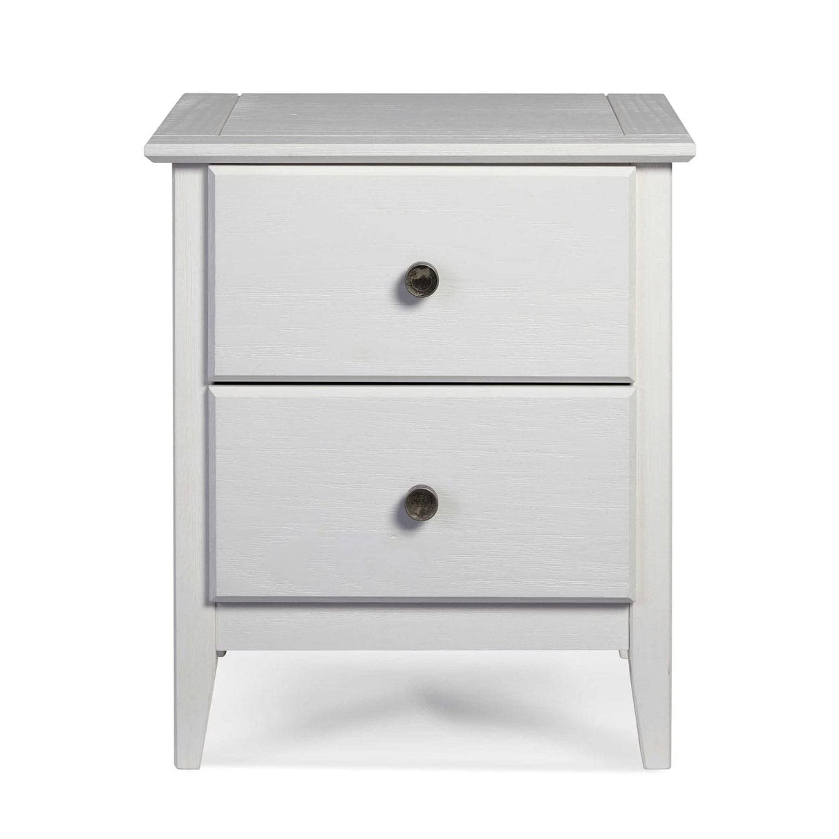 Greenport 2-Drawer Bedroom Nightstand, Solid Wood with Brushed