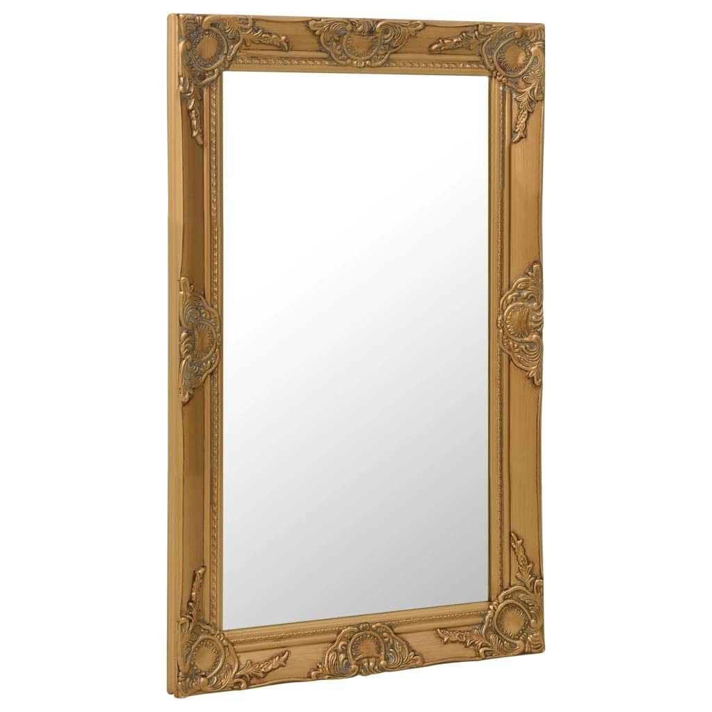 Wall Mounted Baroque Style Mirror 19.7"x31.5" in Gold, Ornately Designed