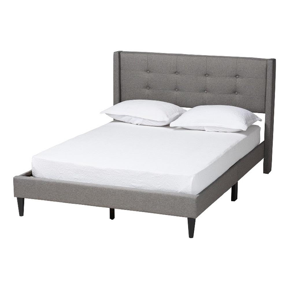 Casol Mid-Century Modern Transitional Grey Fabric Upholstered