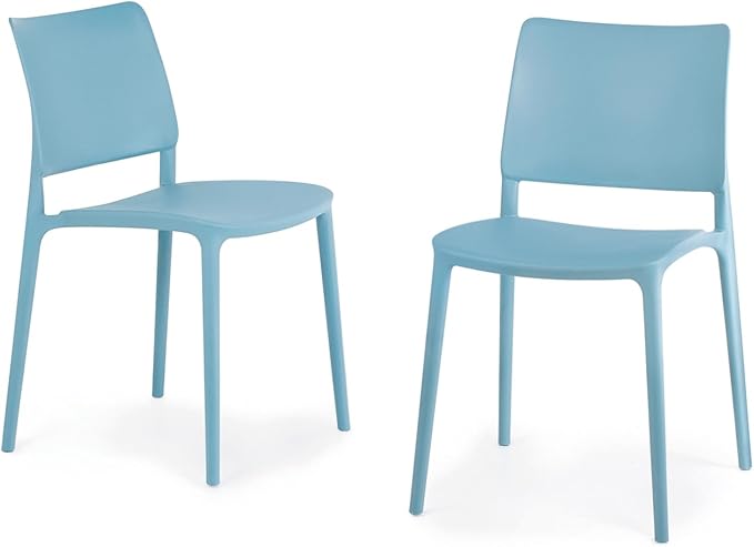 Maiori Modern Stacking Plastic/Resin Patio Dining Side Chair Indoor/Outdoor