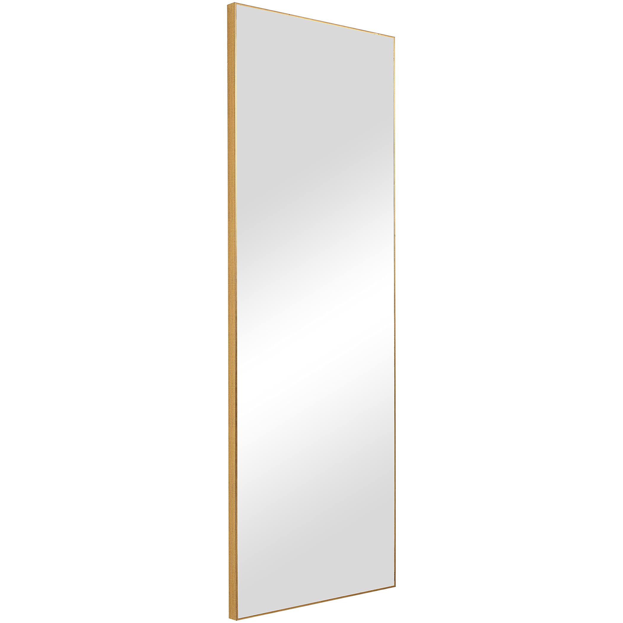 Rectangular Shape Thin Polystyrene Frame Long Mirror, Gold