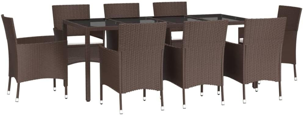 Patio Dining Set with Comfortable Cushions, Weather-Resistant Rattan, Sturdy Steel Frame,