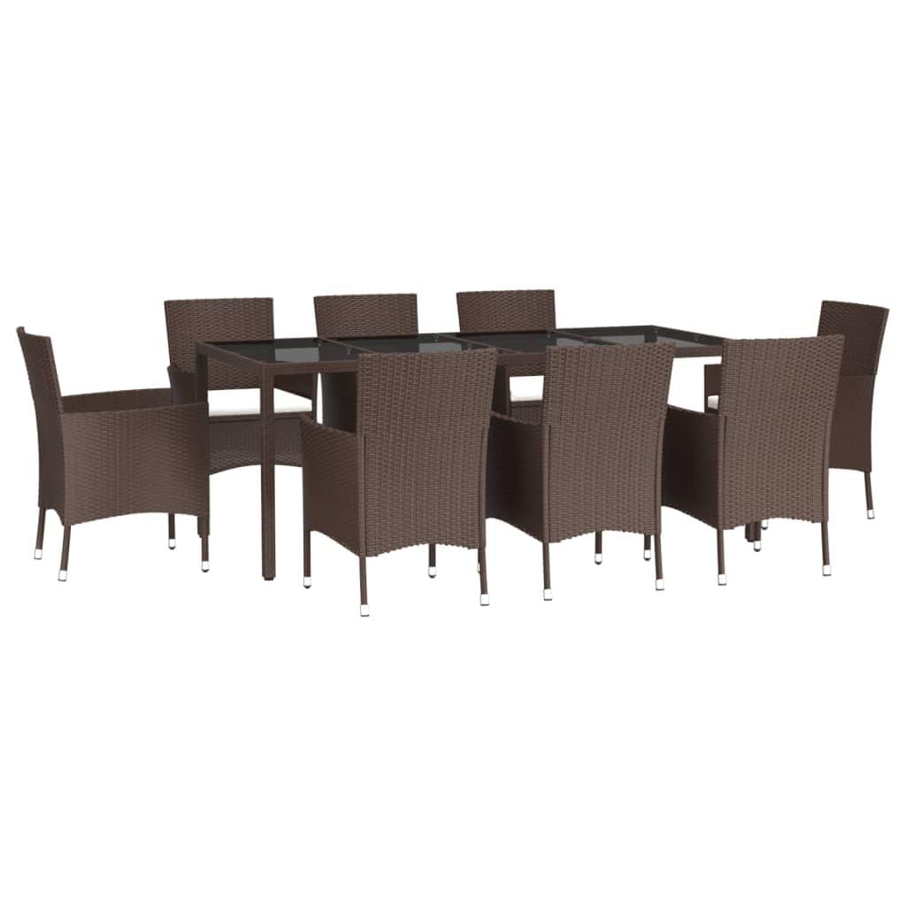 Patio Dining Set with Comfortable Cushions, Weather-Resistant Rattan, Sturdy Steel Frame,