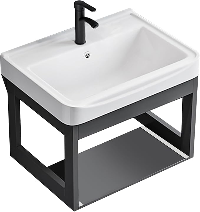 Bathroom Sink Vanity Combo - Wall Mount Single Vanity with Sink | 17 Inch Vanity Sink