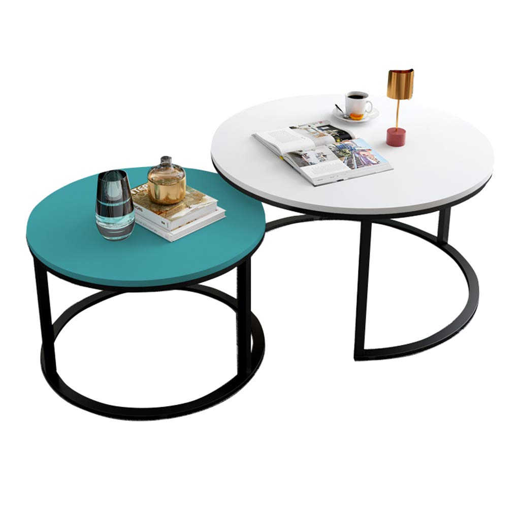 Set of 2 Modern Nest of Tables Nesting Coffee Table Round Sofa Side End Table Living Room