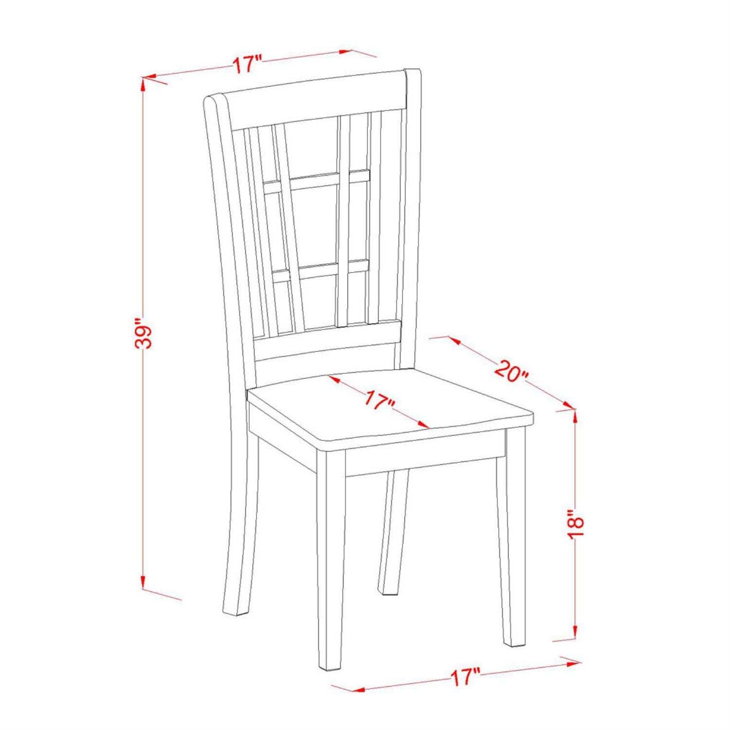 NDNI3-WHI-W Norden 3 Piece Dinette Set for Small Spaces Contains a Rectangle Table