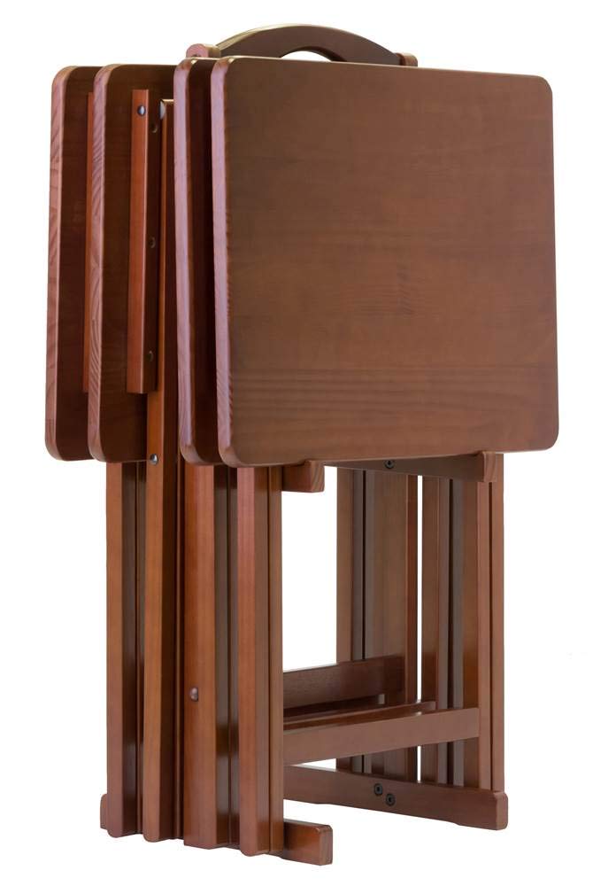 Alex Snack Table, Walnut, 19.06x14.57x25.98, 5-PC Set